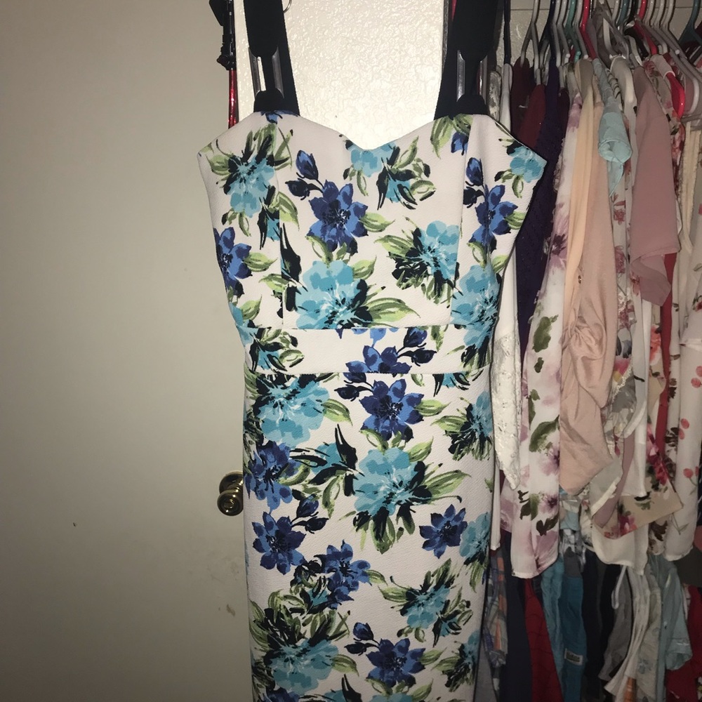 Papaya midi floral dress